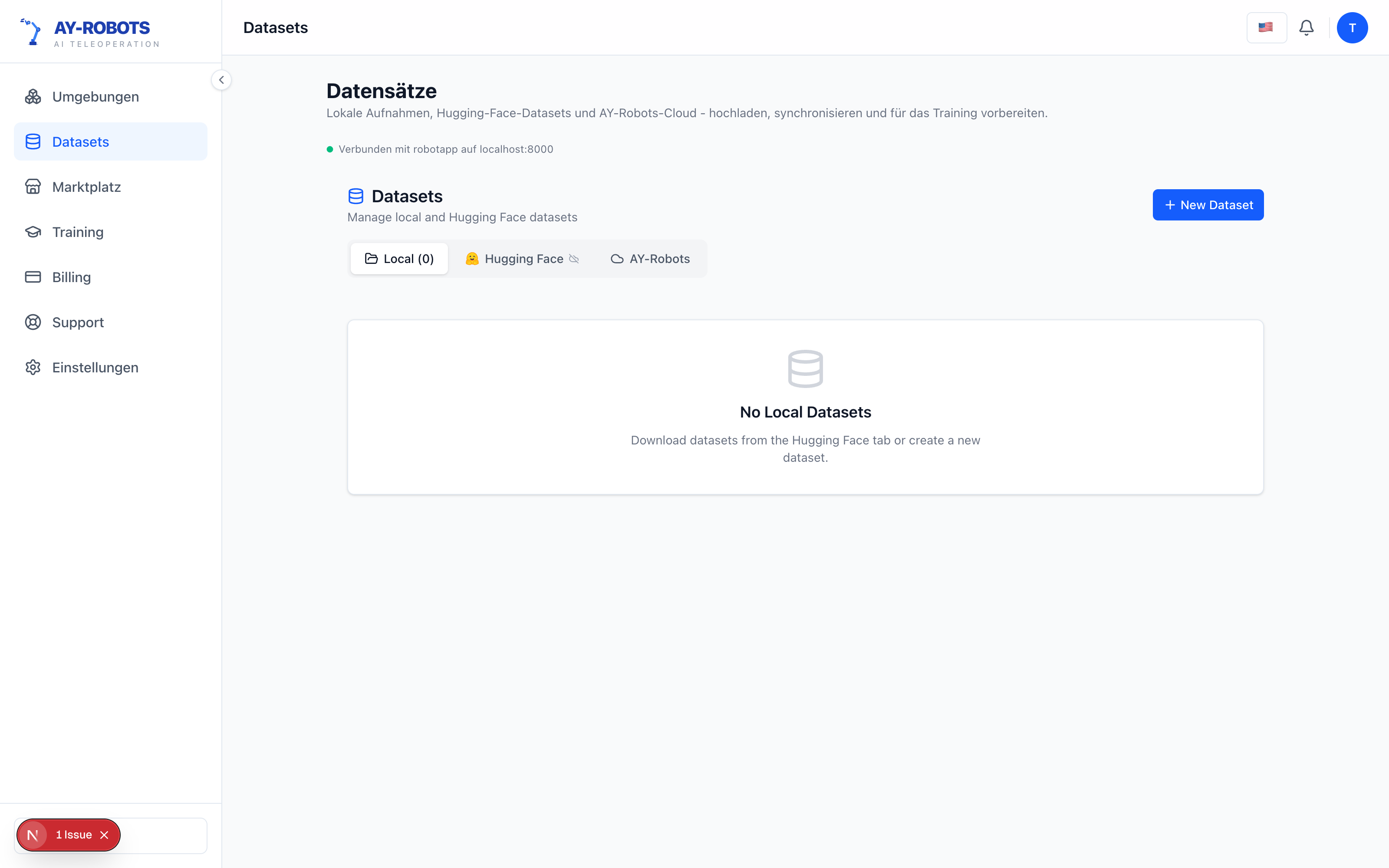 Dataset browser with recorded episodes